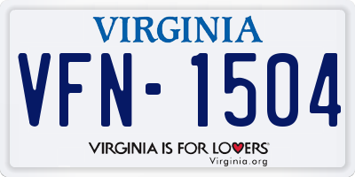 VA license plate VFN1504