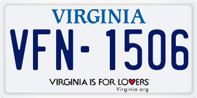 VA license plate VFN1506