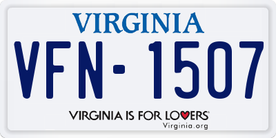 VA license plate VFN1507