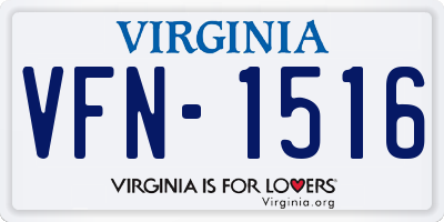VA license plate VFN1516