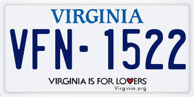 VA license plate VFN1522