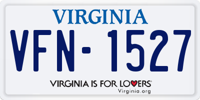 VA license plate VFN1527