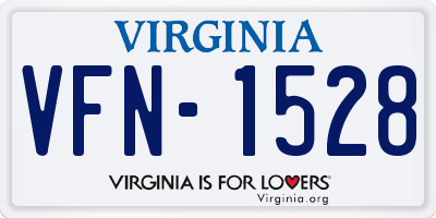 VA license plate VFN1528