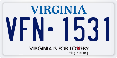 VA license plate VFN1531
