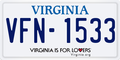VA license plate VFN1533
