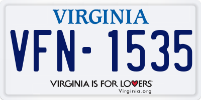 VA license plate VFN1535