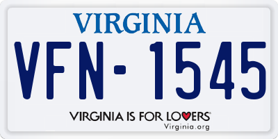 VA license plate VFN1545