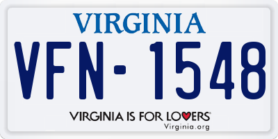 VA license plate VFN1548