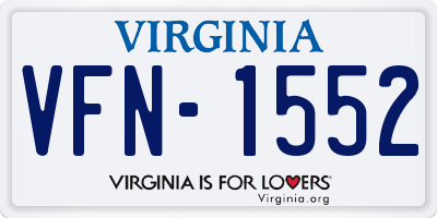 VA license plate VFN1552