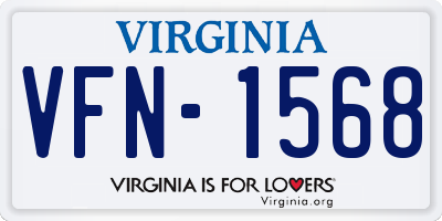 VA license plate VFN1568