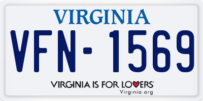 VA license plate VFN1569