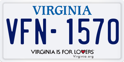 VA license plate VFN1570