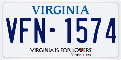 VA license plate VFN1574