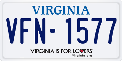 VA license plate VFN1577