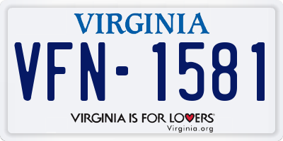 VA license plate VFN1581