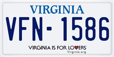 VA license plate VFN1586