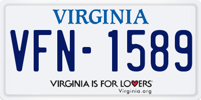 VA license plate VFN1589
