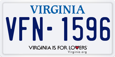 VA license plate VFN1596