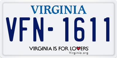 VA license plate VFN1611