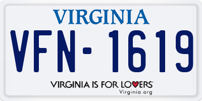 VA license plate VFN1619