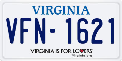 VA license plate VFN1621