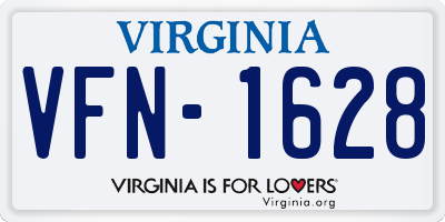 VA license plate VFN1628