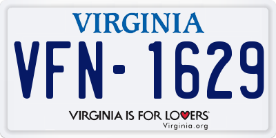 VA license plate VFN1629