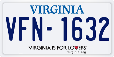 VA license plate VFN1632