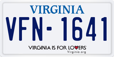VA license plate VFN1641