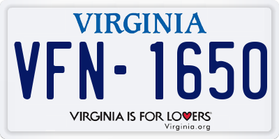 VA license plate VFN1650