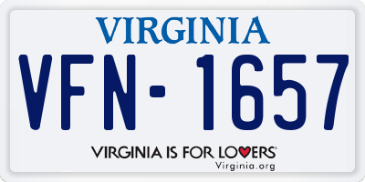 VA license plate VFN1657