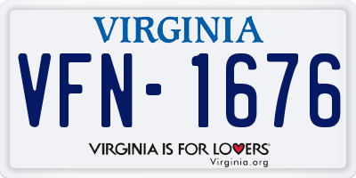 VA license plate VFN1676