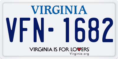 VA license plate VFN1682