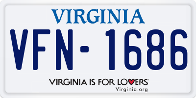 VA license plate VFN1686