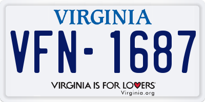 VA license plate VFN1687