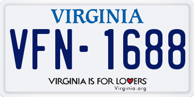 VA license plate VFN1688
