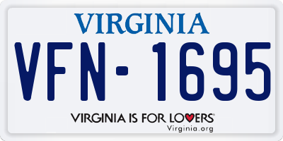 VA license plate VFN1695