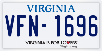 VA license plate VFN1696