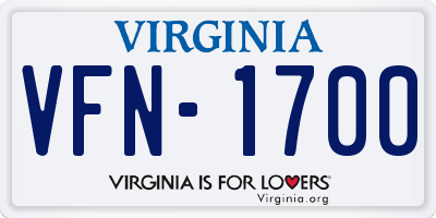 VA license plate VFN1700