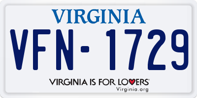 VA license plate VFN1729