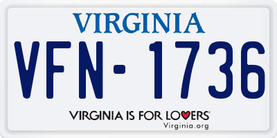 VA license plate VFN1736