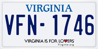 VA license plate VFN1746