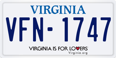 VA license plate VFN1747