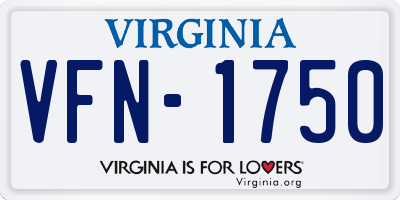 VA license plate VFN1750