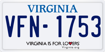 VA license plate VFN1753
