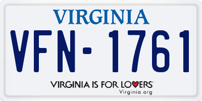 VA license plate VFN1761