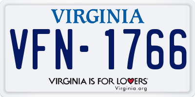 VA license plate VFN1766