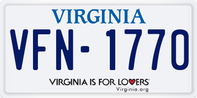 VA license plate VFN1770