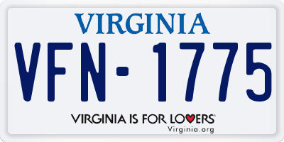 VA license plate VFN1775