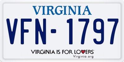 VA license plate VFN1797